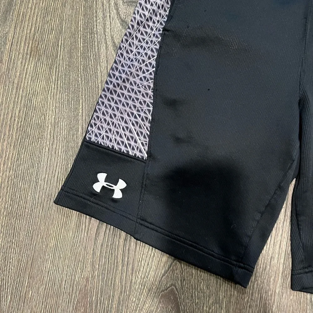 Under Armour Youth Boys Football Shorts Elastic Waistband Pull-On Black Large